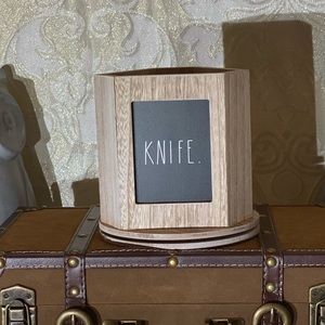 Rae Dunn "KNIFE FORK SPOON" Utensil Holder